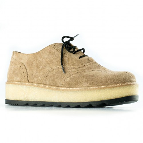 Δερμάτινο Sneaker Μπεζ Καστόρ – Capri