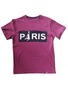 Ανδρικό T-Shirt Μπορντω με σταμπα Paris