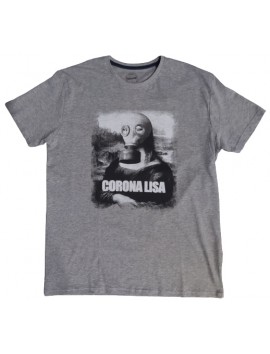 Ανδρικό T-Shirt Γκρι με σταμπα Corona Lisa