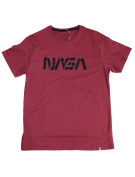 Ανδρικό T-Shirt Μπορντω με σταμπα Nasa